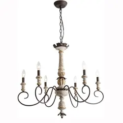 Retro American Rural French Wood Art Chandelier Light Bedroom Kitchen Dining Room Study High-End Decoration Chandelier Cafe Lamp