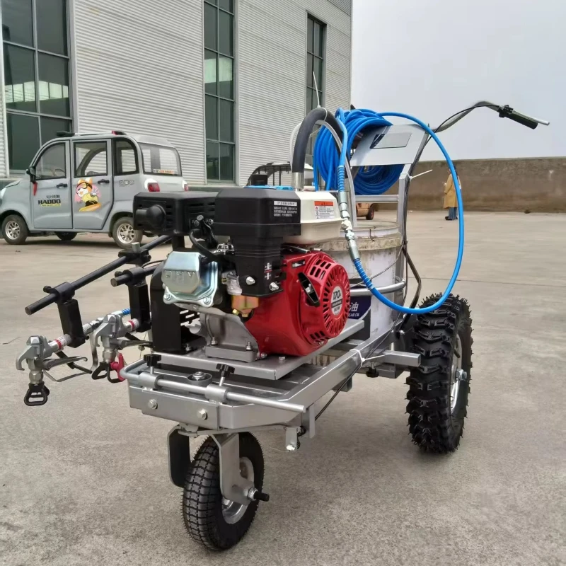 Dual-Gun Cold-Applied Road Marking Machine: Pump-Equipped, Engine-Powered, Metal-Construction Equipment