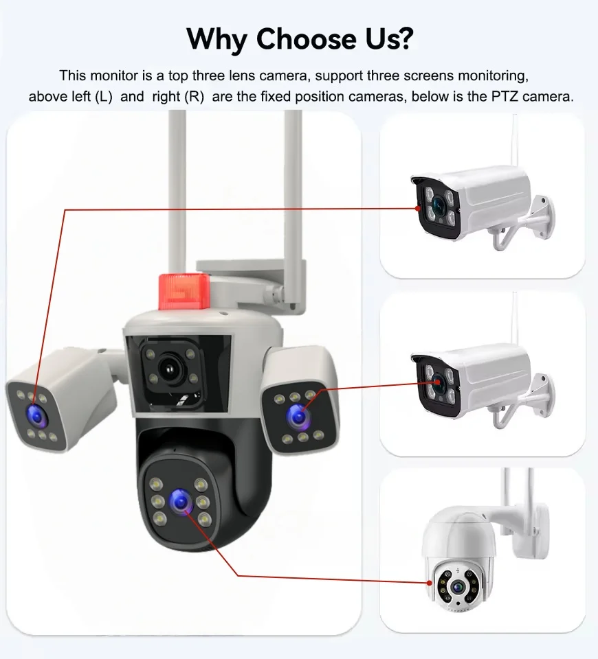 One white WiFi security camera, high-definition 1080P color night vision outdoor WiFi IP camera, AI automatic tracking closed-ci