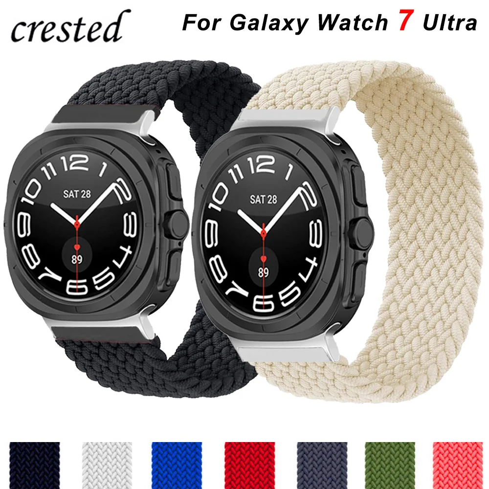 Geflochtenes Solo-Loop-Armband für Samsung Galaxy Watch 7 Ultra 47mm Zubehör Correa Nylon Armband Galaxy Watch 7 fe 44mm 40mm Band