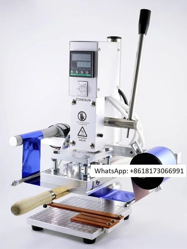 Small manual hot stamping machine, leather hot pressing and embossing , paper PU wood branding and embossing machine