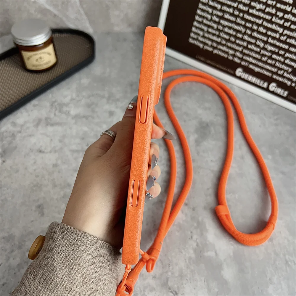 Luxury Crossbody Lanyard Phone Case For iPhone 17 17Pro Air 16 15 14 Pro Max For Magsafe Wireless Charging Cover For Apple 13 12 view 5