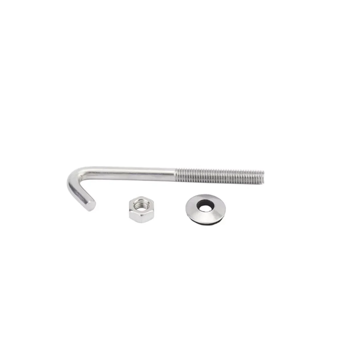 Square Irregular J Hook Screw 304 Stainless Steel Right Angle Hook Bolt Hardware For Ceiling Wall Fixing
