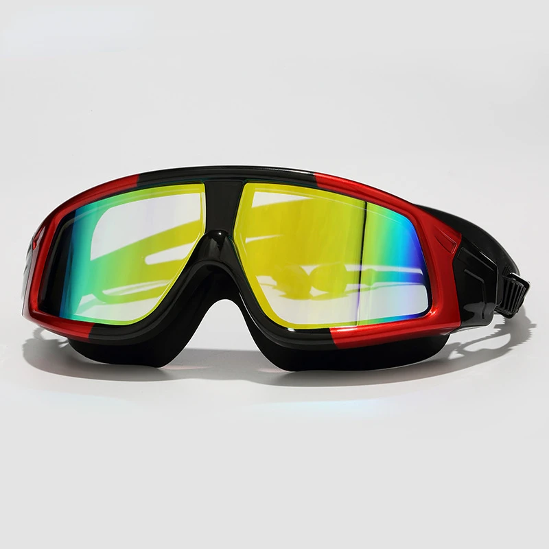 Lunettes de bain anti-buée pour hommes et femmes, lunettes de natation, lunettes de plongée réglables, casquettes interdites, galvanoplastie UV,