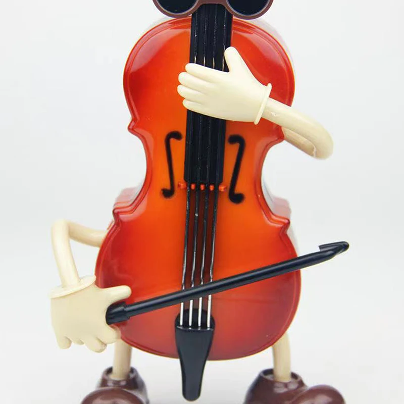 Nova caixa de música violino dos desenhos animados kawaii balanço guitarra esculturas criativo presente natal caixa música moderna mesa decoração casa