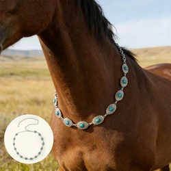 Collar western turquesa falso para perros y gatos – cadena ajustable