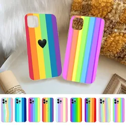 Colorful Rainbow Stripe Phone Case For iPhone 15 14 11 12 13 Mini Pro XS Max Cover 6 7 8 Plus X XR SE 2020 Funda Shell