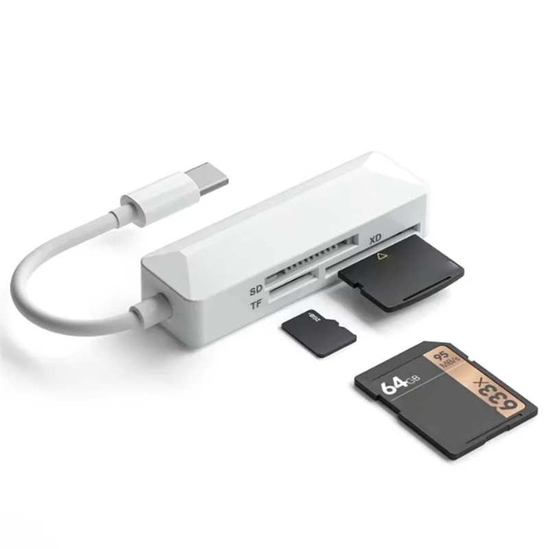 AU61-3 In 1 Card Reader Universal SD TF SD Card Reader USB C High Speed Memory Card Reader Converter For Phones Laptop