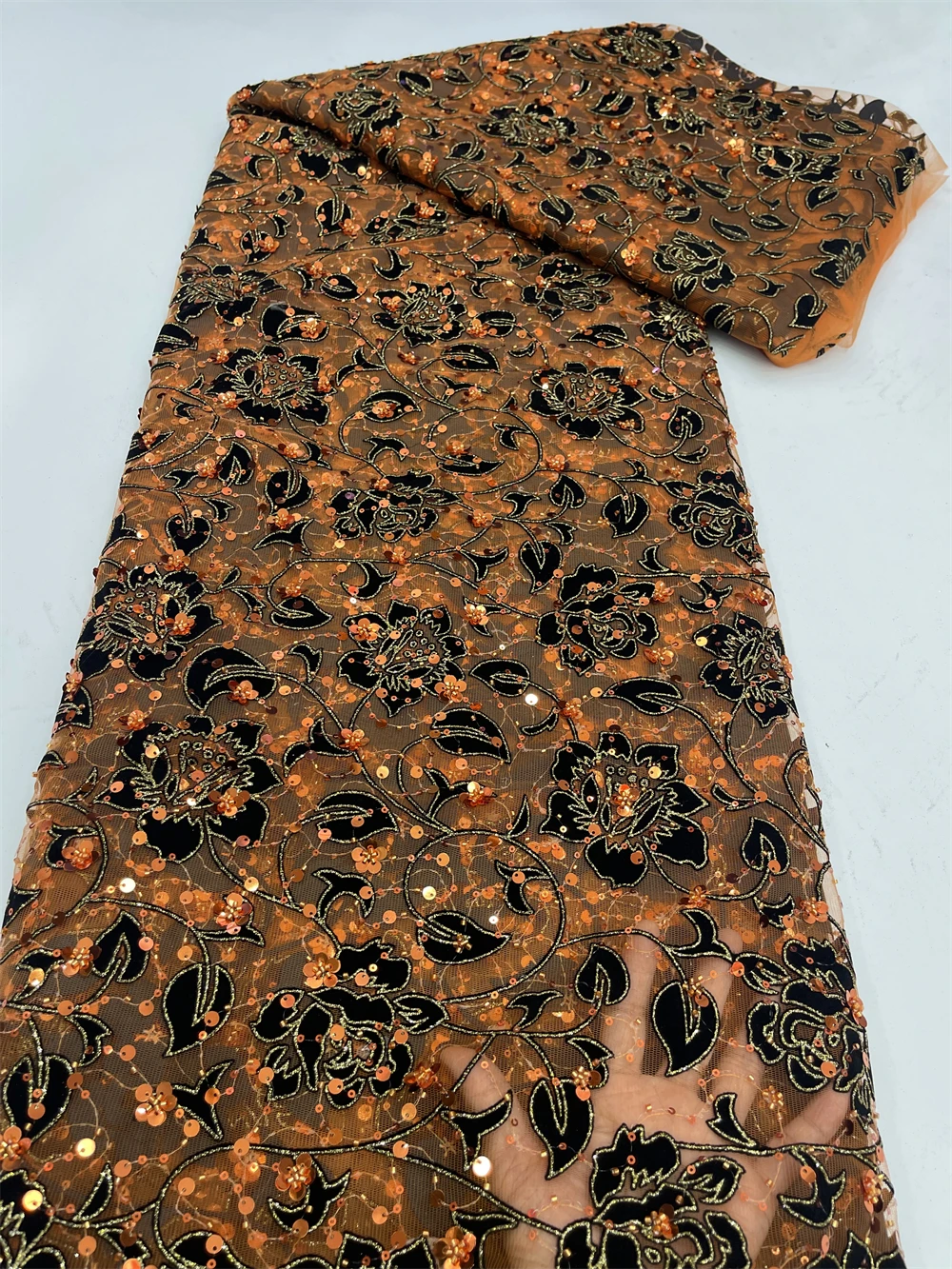 

Нигерийская кружевная ткань с блестками, 2021, высокое качество, африканское кружево, французский тюль, кружевная ткань с вышивкой и блестками для вечерние, свадебного платья