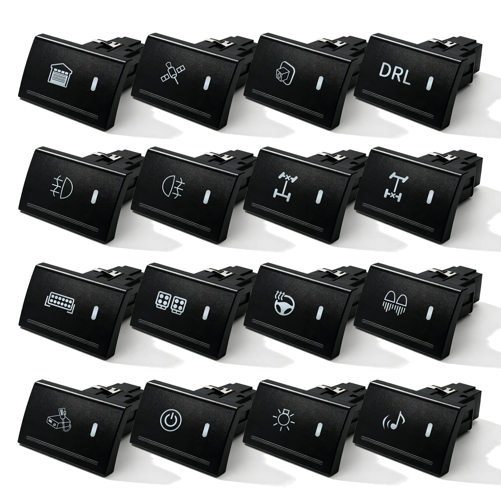 12V Red LED Light Bar Push Switch ON-OFF for VW Amarok 2010 2011 2012 2013 2014 2015 – Top Panel Button Replacement, Top Side