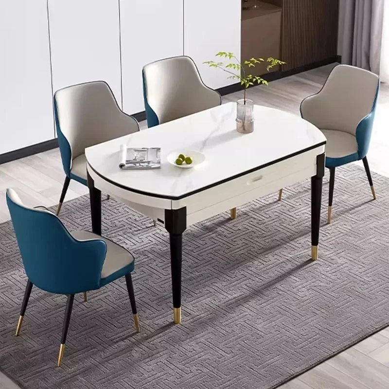 Design Waterproof Dining Table Round Luxury Space Savers Relaxing Dining Table Nordic Minimalist Mesas De Jantar Home Furniture