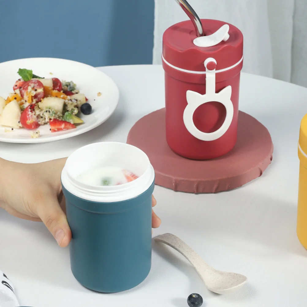 

1 шт. изолированная бутылка для воды, маленькая портативная двойная изоляция, герметичная соломенная ложка, веревка, дизайн, подходит для домашнего офиса, пикника