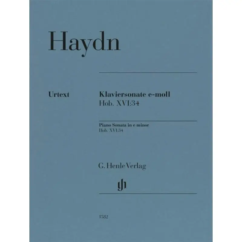 HN1582 Joseph Haydn Piano Sonata E Minor Hob XVI34 Georg Feder G Henle Verlag 9790201815824 Book