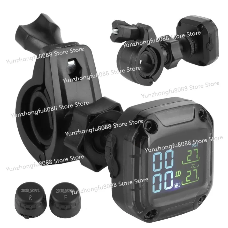

Wireless Motorcycle TPMS Real Time Tire Pressure Monitoring System High Accuracy with 2 Sensors