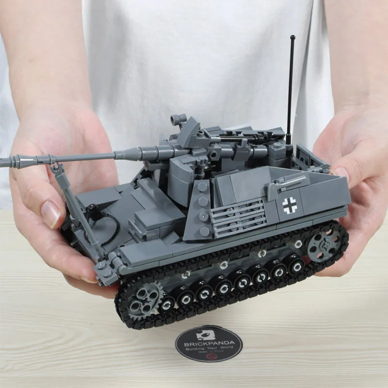 MOC World War II Military Tank Series 4 Tank US M26 Heavy Tank Small Particle Building Block Children\'s Toy Birthday Gift