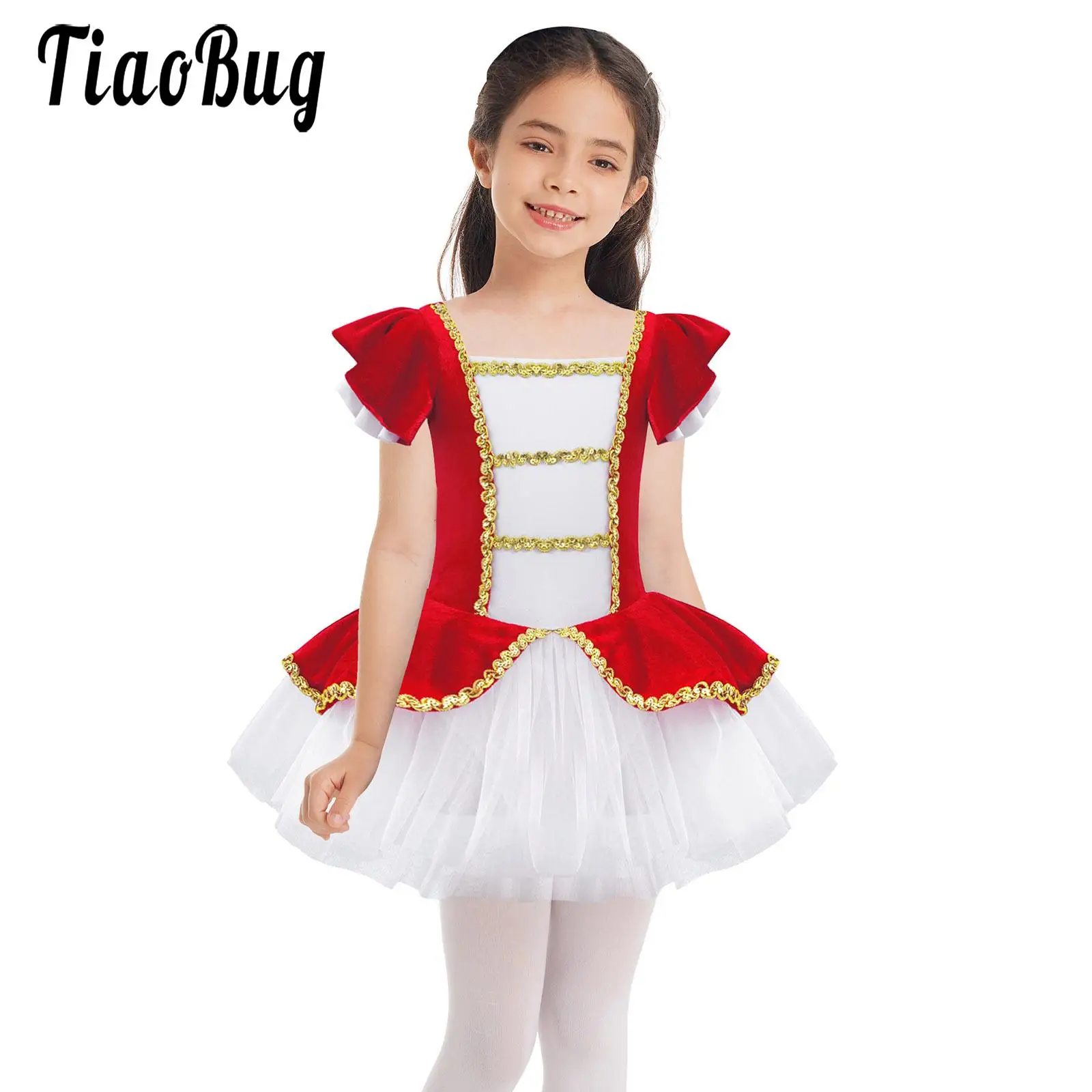 

Girls Ballet Dance Leotard Dress Princess Fairytale Theme Party Ringmaster Mesh Tutu Skirts Dress Skating Performance Costumes