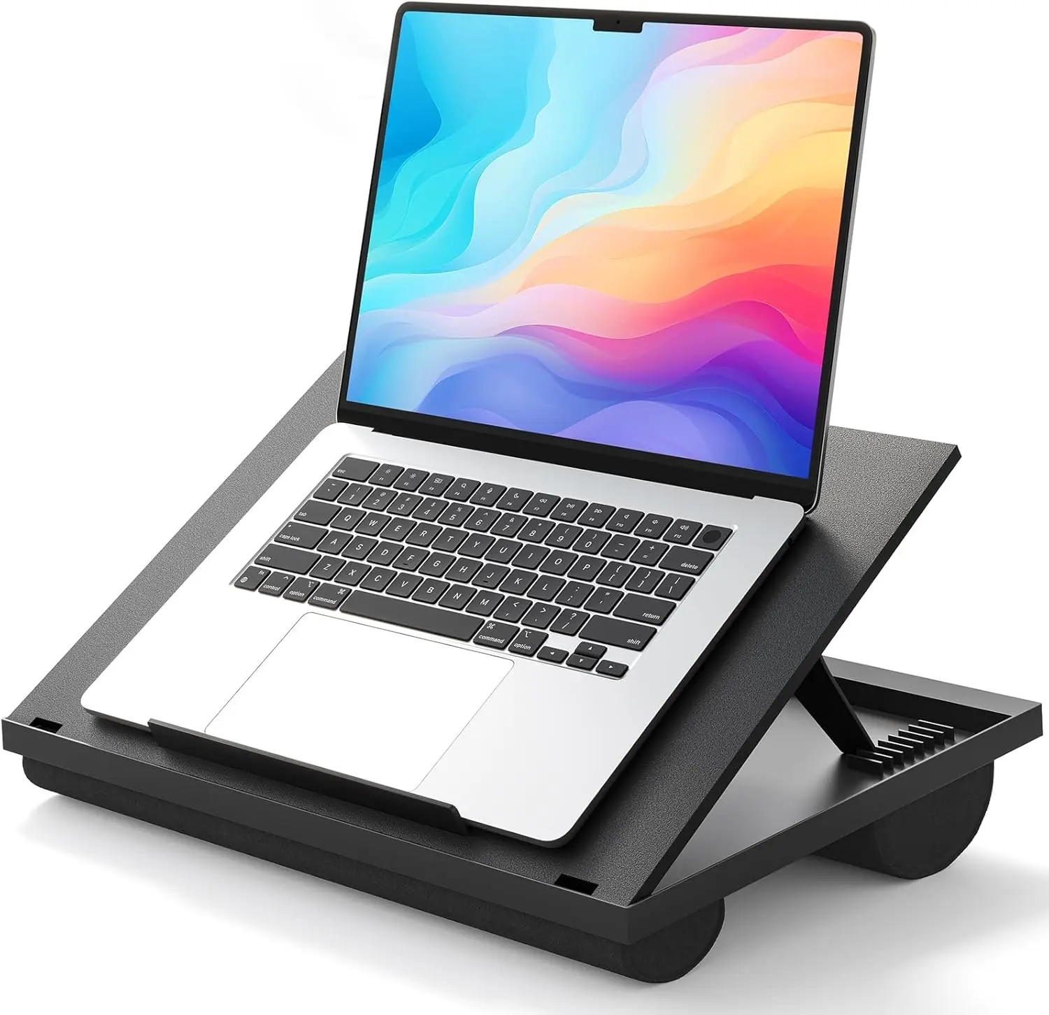 

Portable Laptop Stand for 15.6 Inch, Adjustable with 8 Angles, Dual Cushion Desk for Sofa Bed Car Work