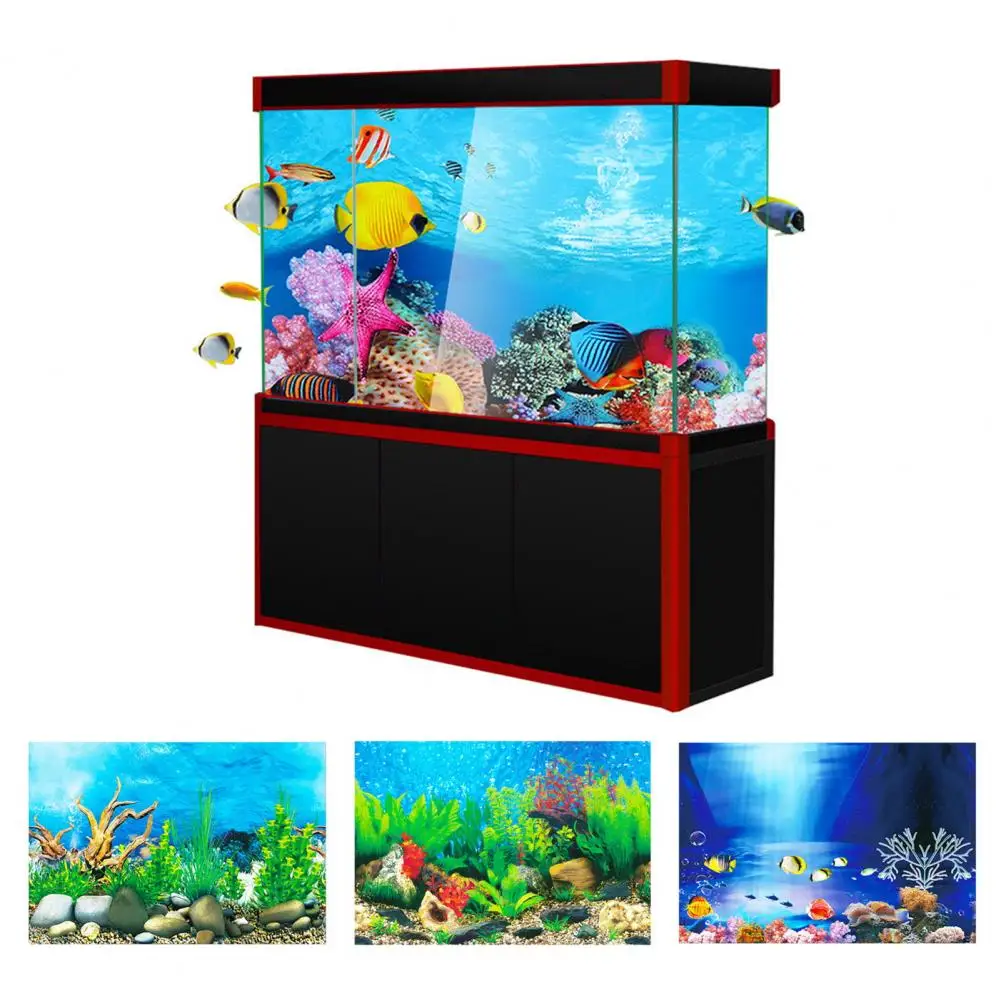 Colorful Aquarium Backdrop Vibrant 3d Effect Aquarium Background Poster for Terrarium Fish Tank Decoration World Theme