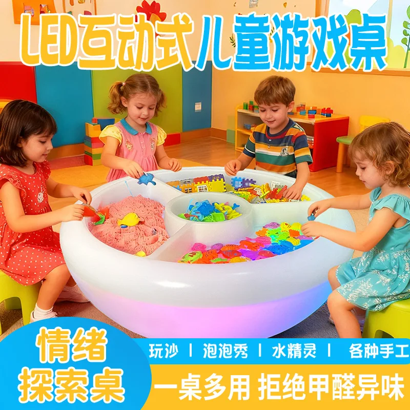 Children's games parent-child interactive building block clay toy sand painting table infant puzzle game table