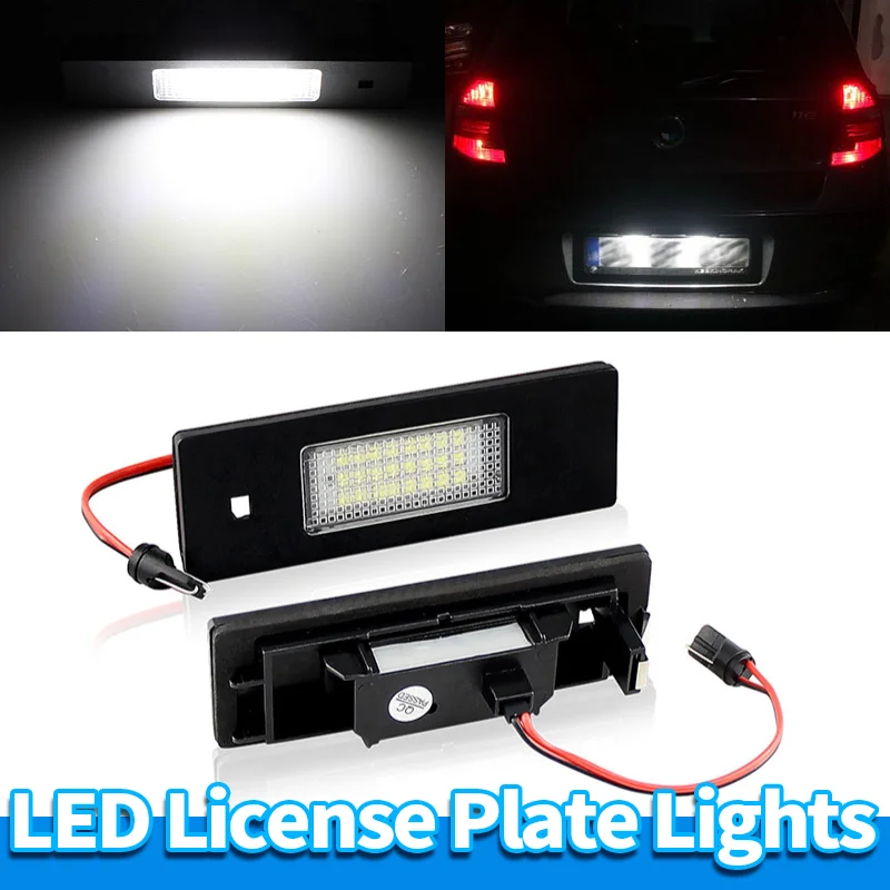 2ps BMW LED مصباح ترخيص Canbus لسيارات BMW E81 E87 E63 E64 M6 E85 E86 Z4 F12 F13 F20 K48 الأبيض LED رقم لوحة ترخيص ضوء