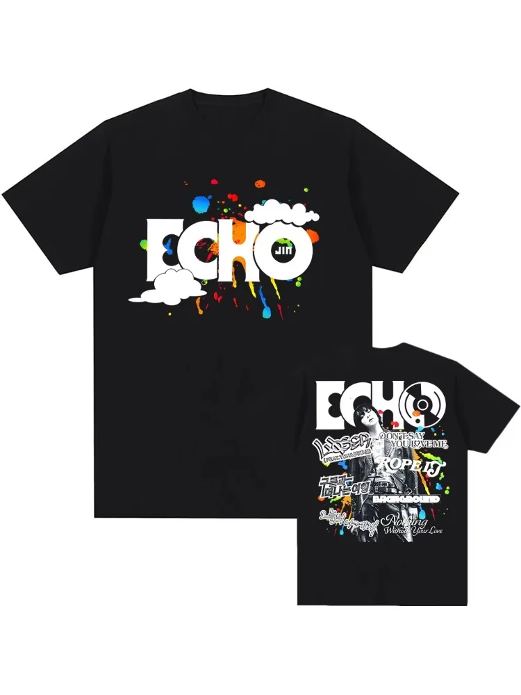 

2025 Jin Echo Solo Album T-shirt Short Sleeve Cotton Printed Tshirts Korean Singer Graphic Fashion T Shirt Streetwear Men Women