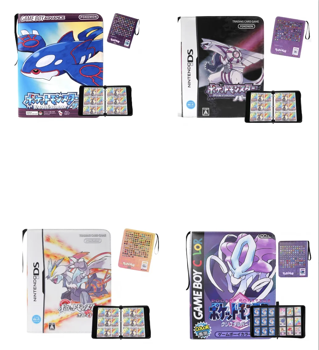 Tarjeta de Pokémon PTCG, álbum de tarjetas Gameboy, 9 celdas, gran capacidad, 50 páginas interiores transparentes, Dialga Ho-Oh Giratina Lugia Wave 4