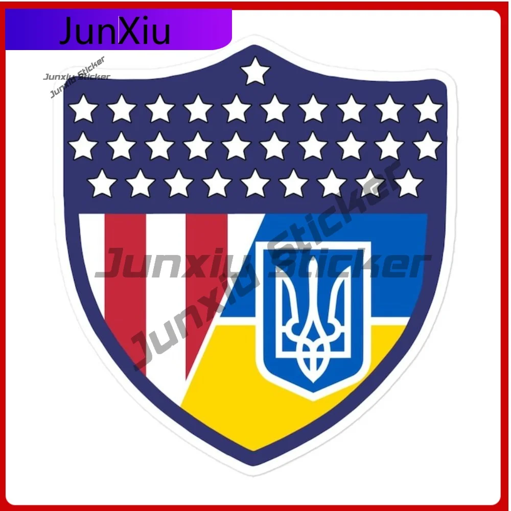 

Ukraine Usa Shield Of Columbia Sticker Coat Of Arms Trident Water Resistant Stickers Vinyl Decals Graphic Camping Camper Refit