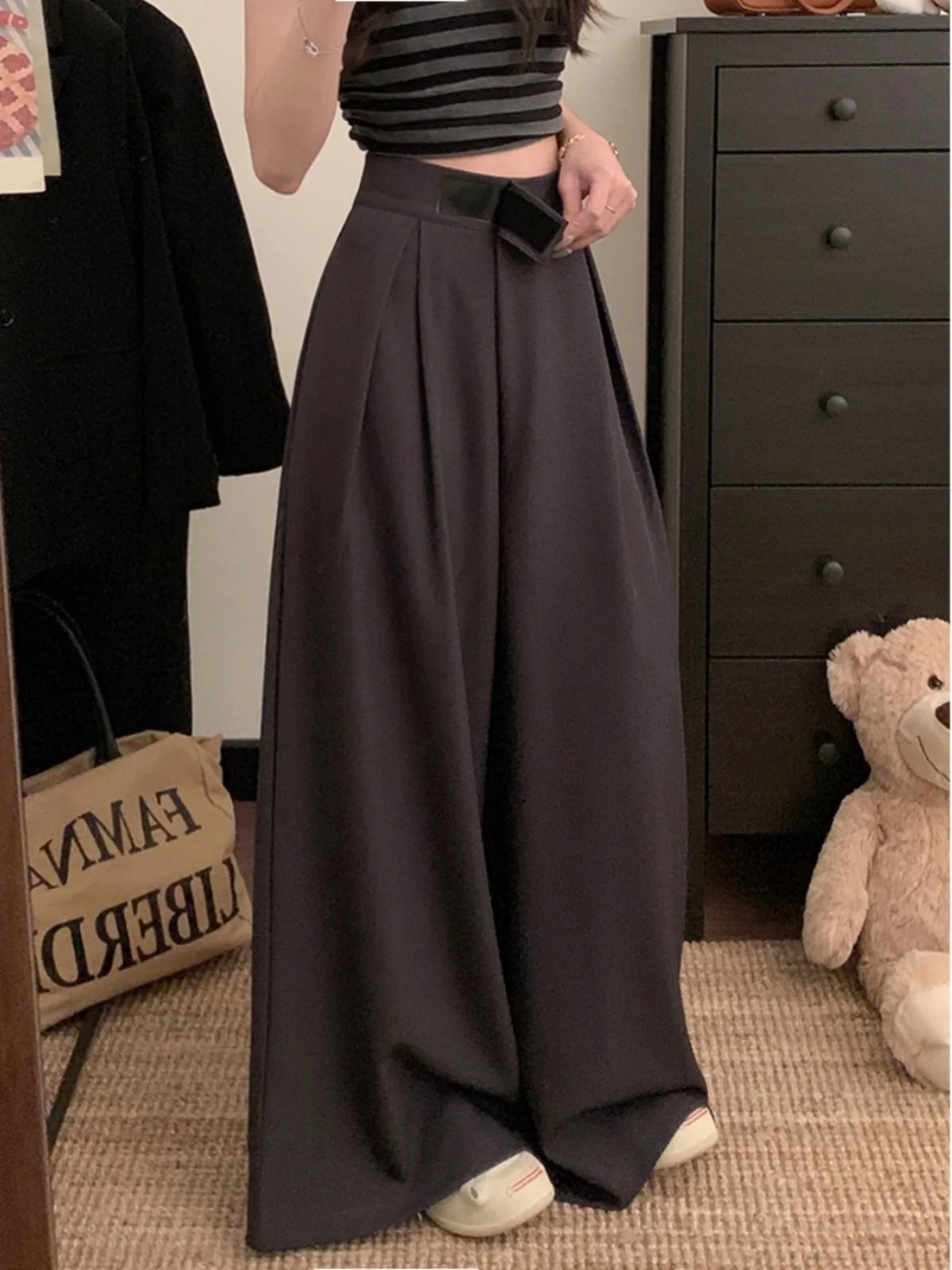 

Suit Floor Length Wide Leg Casual Pants For Women In Spring 2025 New Style Loose Fit Slimming High Waist Pants