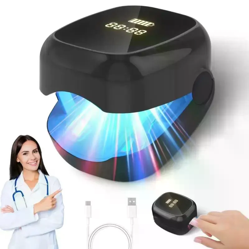 Nail Fungus Laser Device 470NM Blue Light+910NM Ultra-Pulsed Invisible Laser Wireless Cold Laser Therapy Nail Cleaning Nail Car