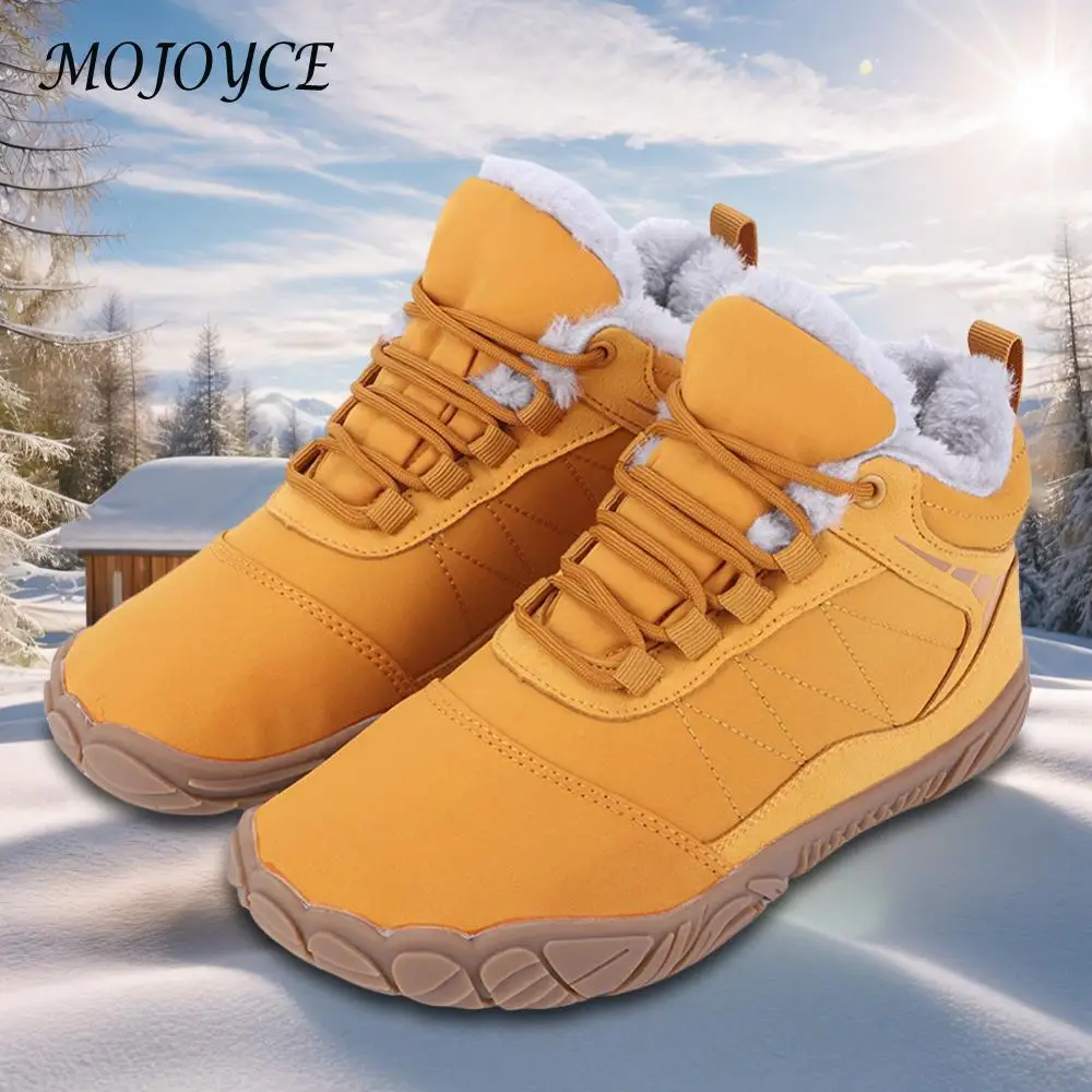 Winter pluche laarzen blote voeten snowboots antislip outdoor trekkingschoenen waterdichte woestijngevechtslaarzen voor wandelen