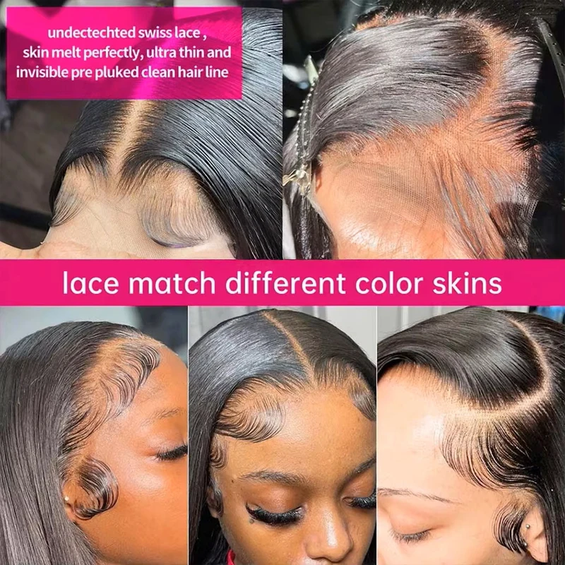 30 40 Inches Human Hair Ready To Wear Pre-Cut Lace Wear And Go Glueless Wigs Straight 13x4 Lace Front Human Hair Wig For Women image 5