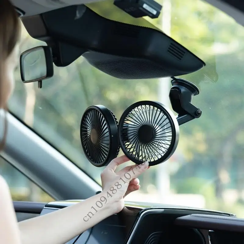 Adjustable Double Mount Car Fan With 3 Speed Settings And USB Power For Personalizing Airflows In Vehicles Fast Cooling
