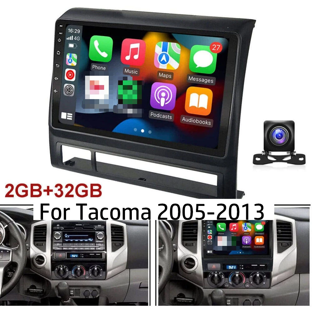 

Для Toyota Tacoma Stereo 2005-2013 с беспроводной Carplay Android Auto Hikity 9 "сенсорный экран Android 13 GPS/AHD резервная камера
