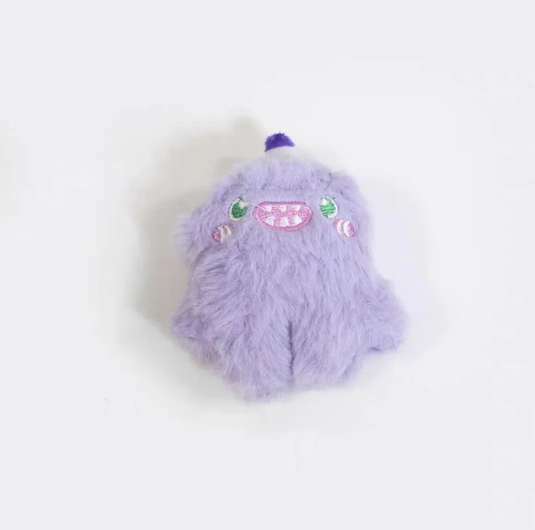 Yell capsule toys stuffed fashion monster cute kawaii fluffy soft plush horn blush big eyes animals ball chain pendant figures