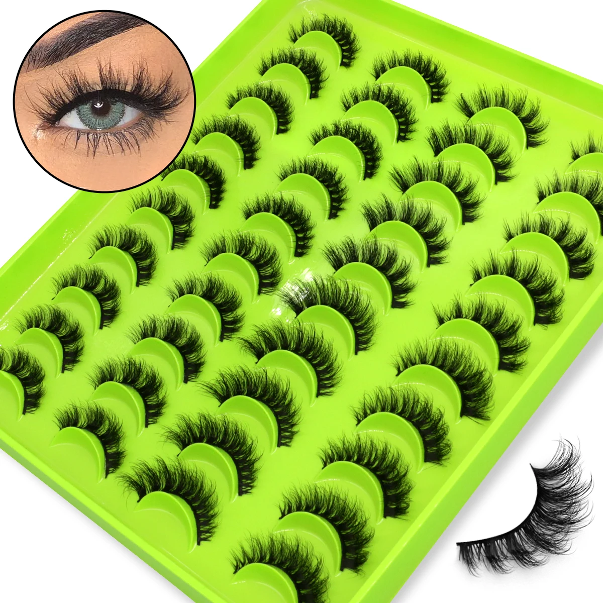 GROINNEYA lashes 3D Faux Mink Lashes Natural False Eyelashes Dramatic Fluffy Soft Volume Lashes Eyelash Extension Makeup