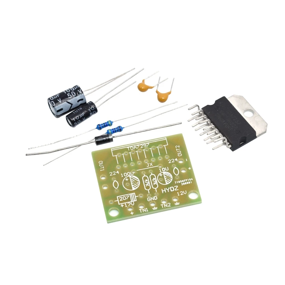 1set TDA7297 amplifier board spare parts dc 12v grade 2.0 dual audio encoding 15w electronic diy kit Student training laboratory