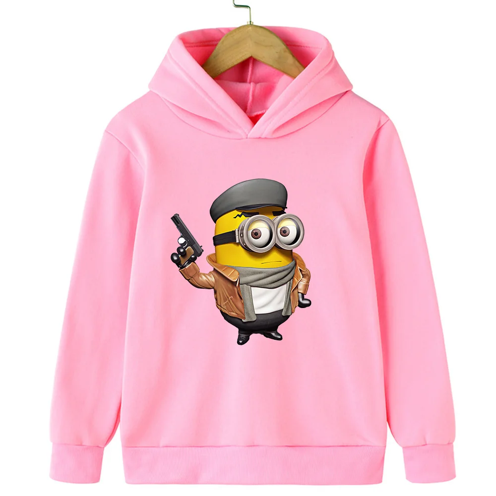 Kawaii Disney Minions Hot Selling Sweatshirt Pullover for Autumn and Winter Casual Top Y2K Fashion Children\'s Trendy Dressing