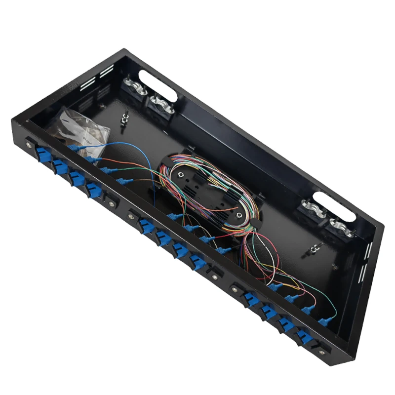 12/24 Ports Fiber Terminal Box with SC LC 12/24/48 ports Fiber Optical Patch Panel with Adapter  Pigtail