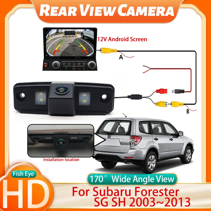 HD CCD 170 °   Cámara de Reversa para Auto Subaru Forester SG SH 2003~2008 2009 2010 2011 2012 2013 Impreza MK3 WRX Sedán Outback