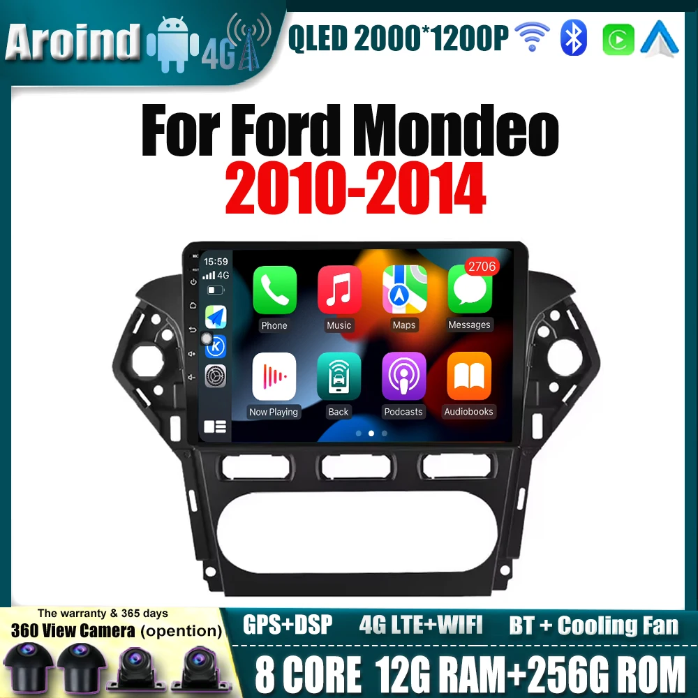

Android 14 Car Radio For Ford Mondeo 2010 2011 2012 2013 2014 Multimedia Player Intelligent System Navigation GPS Car Accessory