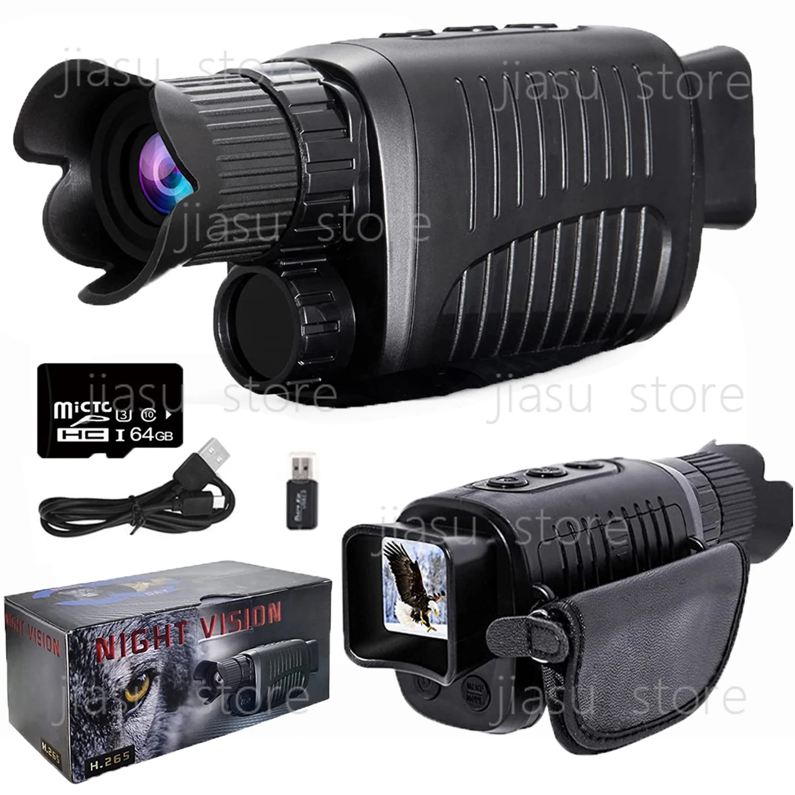 

1080P Monoculars Hunting Telescope Camera 5X Digital Zoom Photo Video Playback Outdoor 300M Full Darkness Night Vision