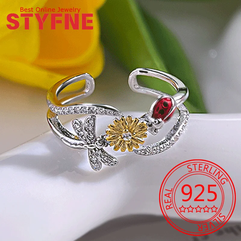 

925 Sterling Silver Ring for Women Spring Story Ring Zircon Fashion Silver Jewelry Anniversary Gift Bridal Ring