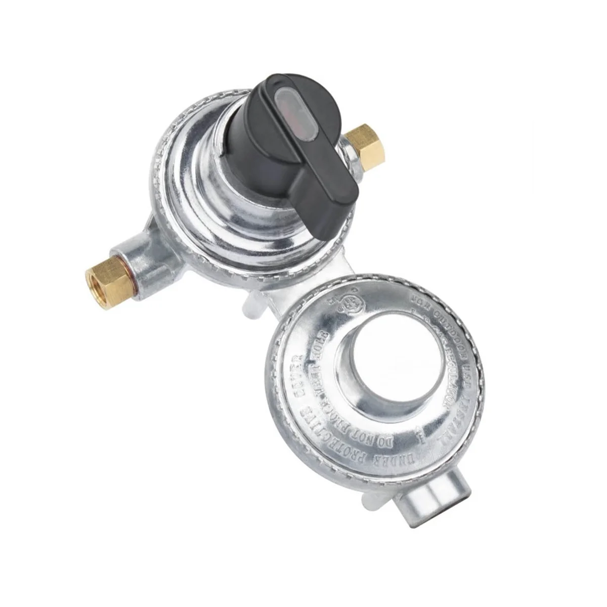 2-Stage Automatic Changeover LP Propane Gas Regulator , 1/4Inch SAE Inverted Flare for RV Trailer