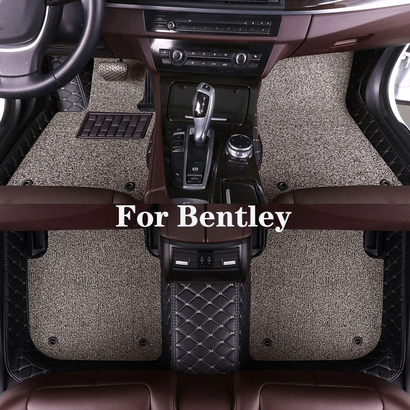 High Quality Customized Double Layer Detachable Diamond Pattern Car Floor Mat For Bentley Continental Flying Spur Auto Parts