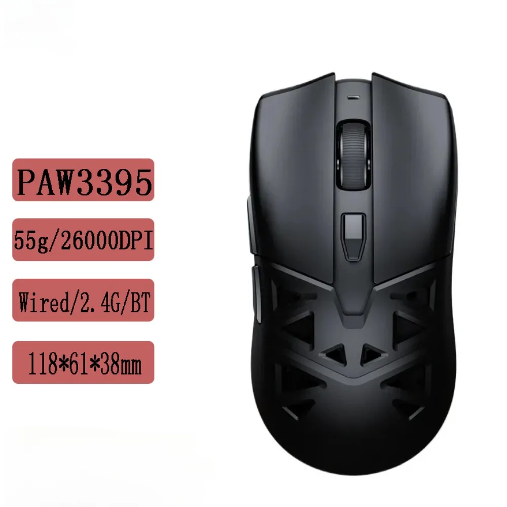 RAWM SA-SL01 Wireless Gaming 3395 Tri-mode Lightweight Mouse Medium Skeleton Small Hand Hot Swap Shell Long Life 4K  Ergonomic