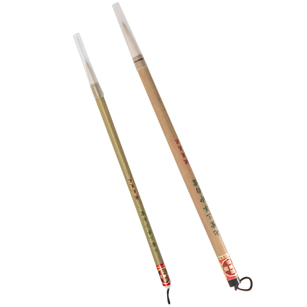 

2pcs Bamboo Art Brush Multi-Use Pottery Painting Tool For Watercolor Oil Painting Adults School Home Practice Reusable