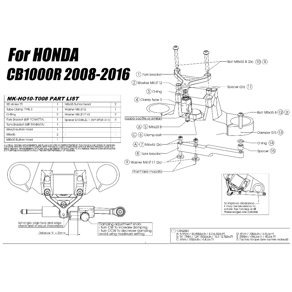 Accessories For HONDA CB1000R CB 1000R 2008-2016 CNC Steering Damper Stabilizer Shock Absorber Direction Mount Bracket CB 1000 R