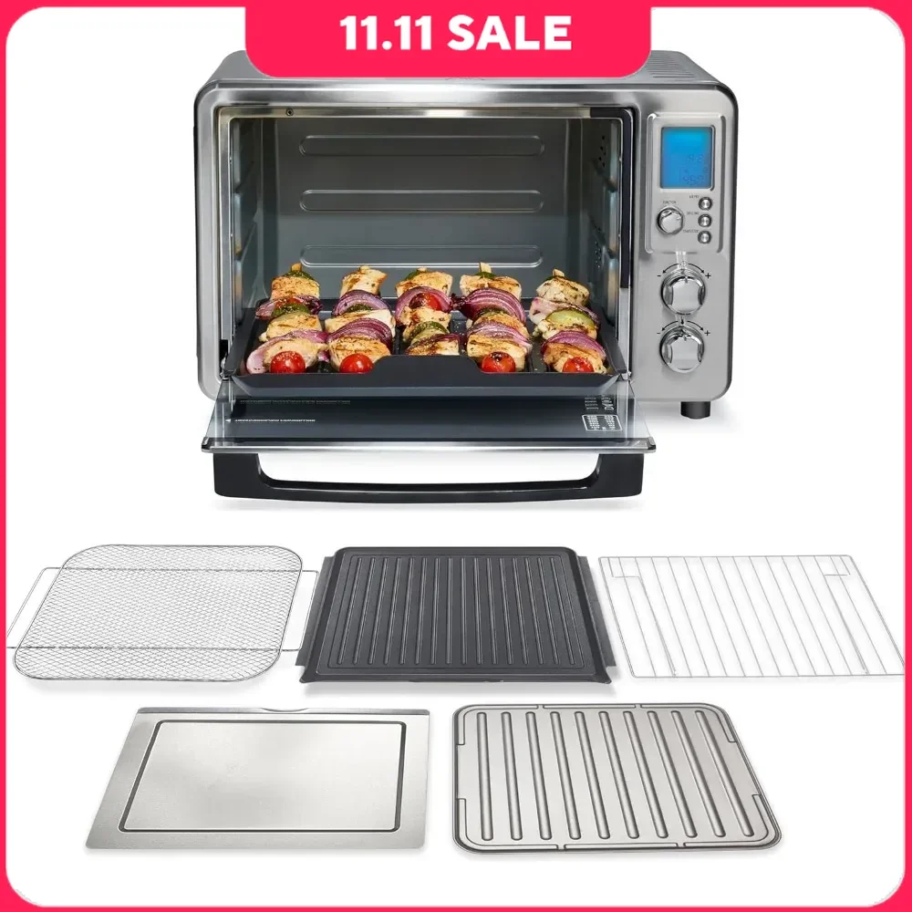 

Air Fryers, 88 Cu. Ft. 6-in-1 Air Fryer Combo & Electric Indoor Grill, 450 F Searing Temp & 6 Slice Capacity, Air Fryers