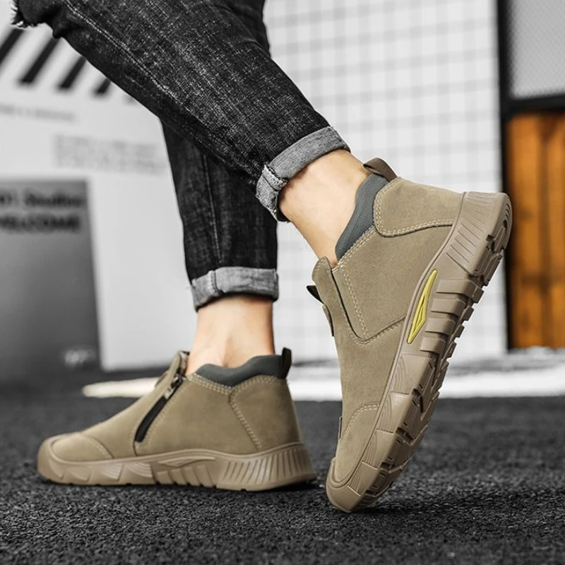 

Men's 2025 Spring Work Shoes Without Steel Toe Stain Resistant Construction Slip On Soft Bottom Athleisure Casual