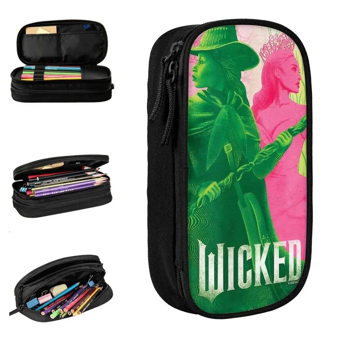 Wicked For Good Glinda And Elphaba Pencil Cases Pencilcases Pen Large Storage Pencil Bags Students School Zipper Stationery